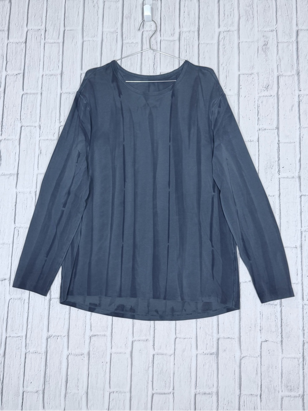 💙 Lululemon Blue Tonal Stripe Long Sleeve Relaxed Crewneck Top Estimated L